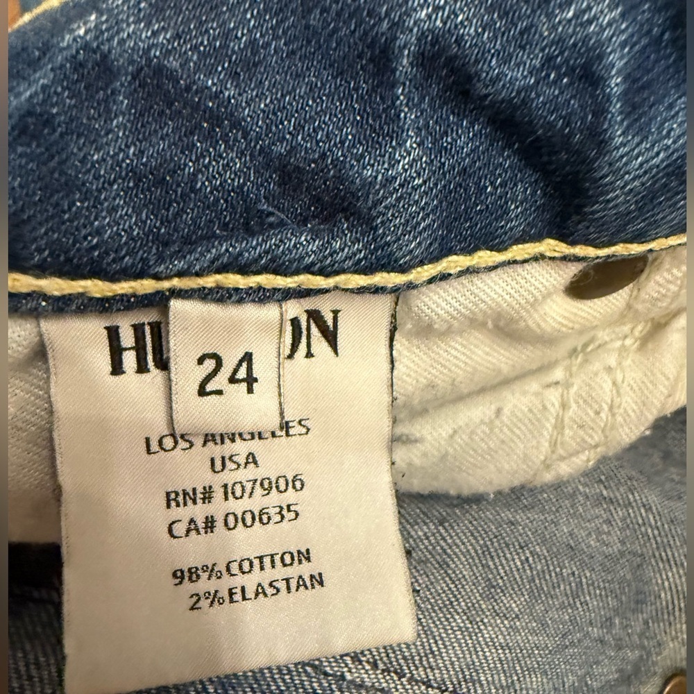Hudson distressed straight leg cuffed woman’s jeans size 24. - Picture 9 of 10